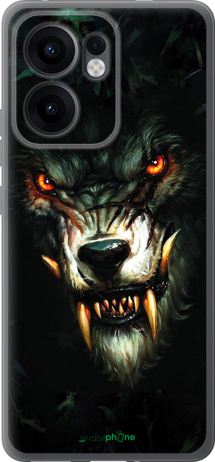 Силиконовый чехол Дьявольский волк для Oppo Reno13 F 5G / Reno13 F 4G - 833u-3955 изображение 