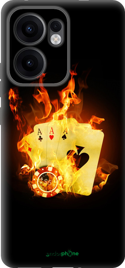 Силиконовый чехол Горящие карты для Oppo Reno13 F 5G / Reno13 F 4G - 839u-3955 изображение 