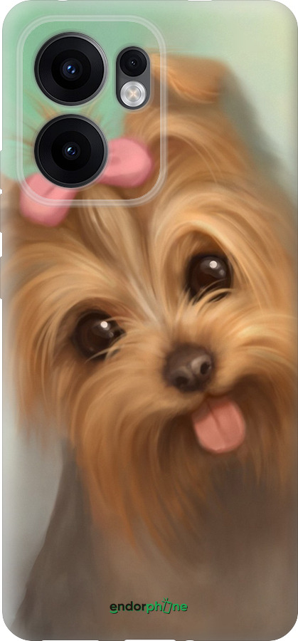 Силиконовый чехол Нарисованный йоркширский терьер для Oppo Reno13 F 5G / Reno13 F 4G - 928u-3955 изображение 