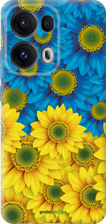 Силиконовый чехол Жёлто-голубые цветы для Oppo Reno13 Pro - 1048u-3943 изображение 