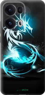 Силиконовый чехол Бело-голубой огненный дракон для Oppo Reno13 Pro - 113u-3943 изображение 