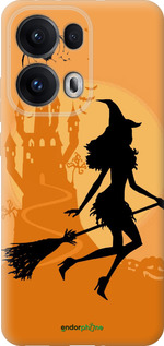 Силиконовый чехол Ведьма на метле для Oppo Reno13 Pro - 1184u-3943 изображение 