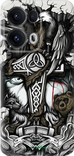 Силиконовый чехол Тату Викинг для Oppo Reno13 Pro - 4098u-3943 изображение 