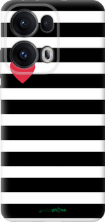 Силиконовый чехол Черно-белые полосы для Oppo Reno13 Pro - 4461u-3943 изображение 