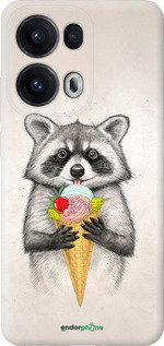 Силиконовый чехол Енотик с мороженым для Oppo Reno13 Pro - 4602u-3943 изображение 
