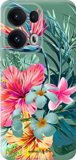 Силиконовый чехол Тропические цветы v1 для Oppo Reno13 Pro - 4667u-3943 изображение 