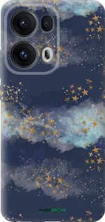 Силиконовый чехол Ночь золотые звезды для Oppo Reno13 Pro - 5421u-3943 изображение 