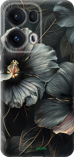 Силиконовый чехол Черные цветы для Oppo Reno13 Pro - 6031u-3943 изображение 