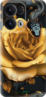 Силиконовый чехол Black snake and golden rose для Oppo Reno13 Pro - 6068u-3943 изображение 