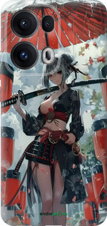 Силіконовий чехол Гейша-воїн для Oppo Reno13 Pro - 6124u-3943 изображение 