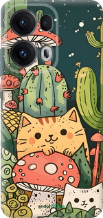 Силиконовый чехол Коты грибы для Oppo Reno13 Pro - 6321u-3943 изображение 