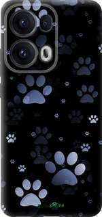 Силиконовый чехол С синими отпечатками лап для Oppo Reno13 Pro - 6441u-3943 изображение 
