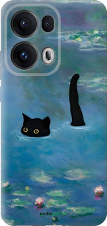 Силиконовый чехол С изображением кота и водяной лилии Monet для Oppo Reno13 Pro - 6519u-3943 изображение 
