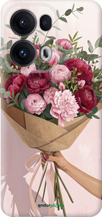 Силиконовый чехол Пионы 1 для Oppo Reno13 Pro - 6705u-3943 изображение 