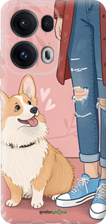 Силиконовый чехол Корги 3 для Oppo Reno13 Pro - 6707u-3943 изображение 