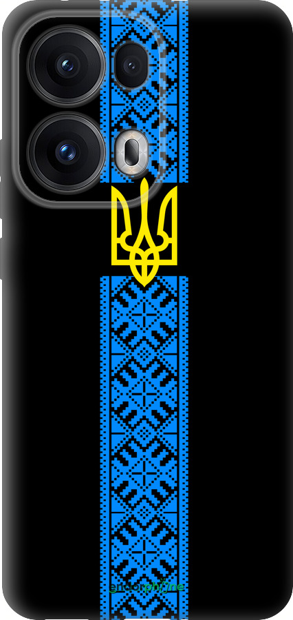 Силиконовый чехол Тризуб в вышиванке для Oppo Reno13 Pro - 1158u-3943 изображение 