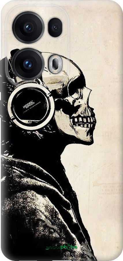 Силиконовый чехол Скелет-меломан v2 для Oppo Reno13 Pro - 1200u-3943 изображение 