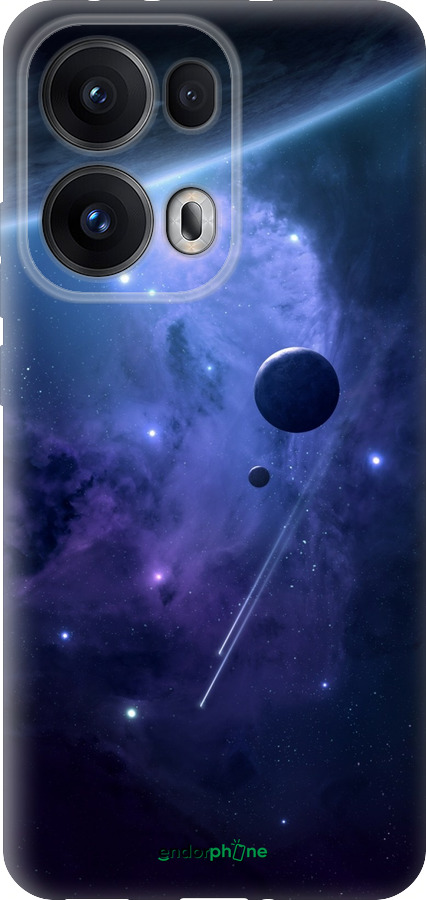 Силиконовый чехол Планеты в синем космосе для Oppo Reno13 Pro - 171u-3943 изображение 