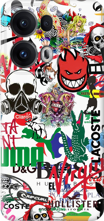 Силіконовий чехол Many different logos для Oppo Reno13 Pro - 4022u-3943 изображение 