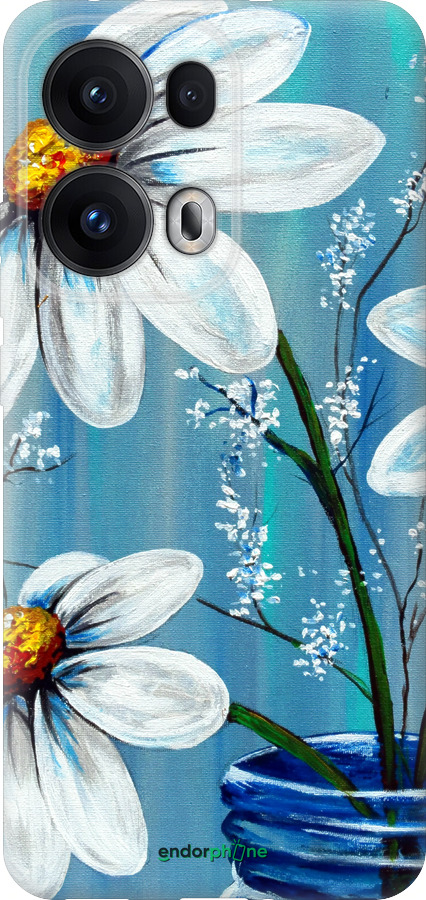Силиконовый чехол Красивые арт-ромашки для Oppo Reno13 Pro - 4031u-3943 изображение 