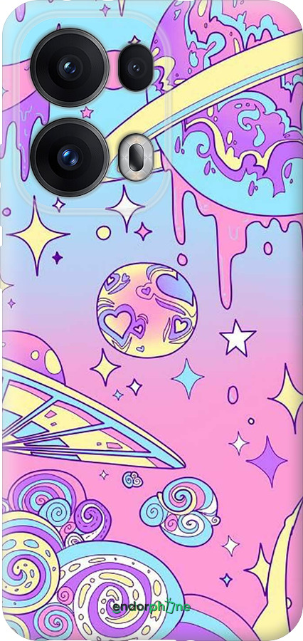 Силиконовый чехол Розовая галактика для Oppo Reno13 Pro - 4146u-3943 изображение 