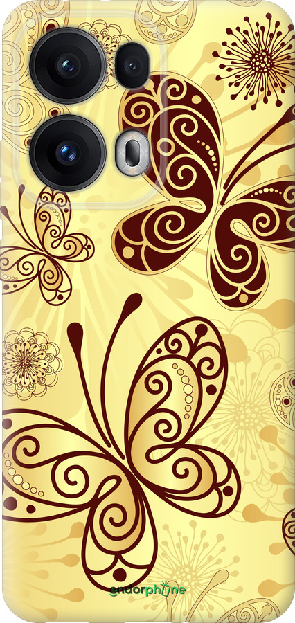 Силиконовый чехол Красивые бабочки для Oppo Reno13 Pro - 4170u-3943 изображение 