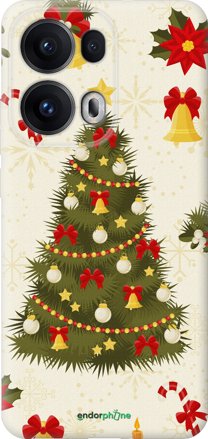 Силиконовый чехол Новогодняя елка для Oppo Reno13 Pro - 4198u-3943 изображение 