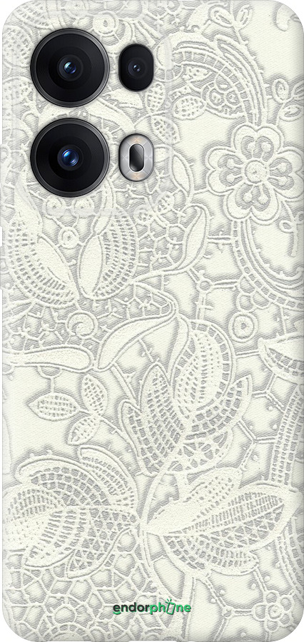 Силиконовый чехол Белое кружево для Oppo Reno13 Pro - 4383u-3943 изображение 