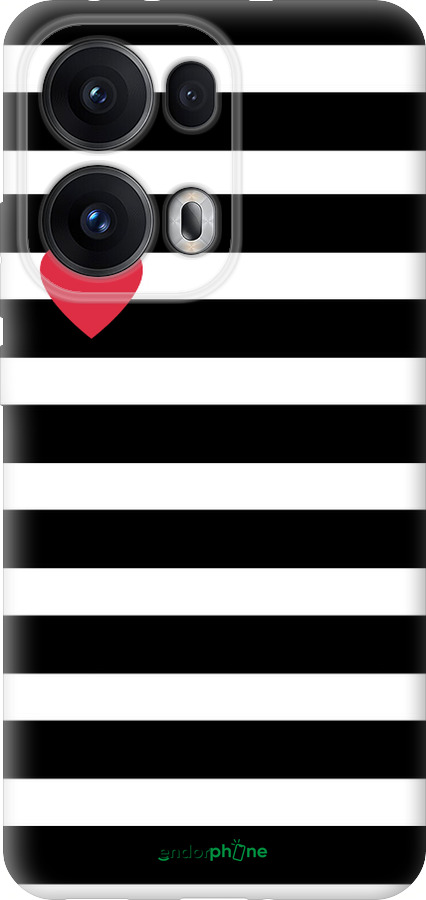 Силиконовый чехол Черно-белые полосы для Oppo Reno13 Pro - 4461u-3943 изображение 