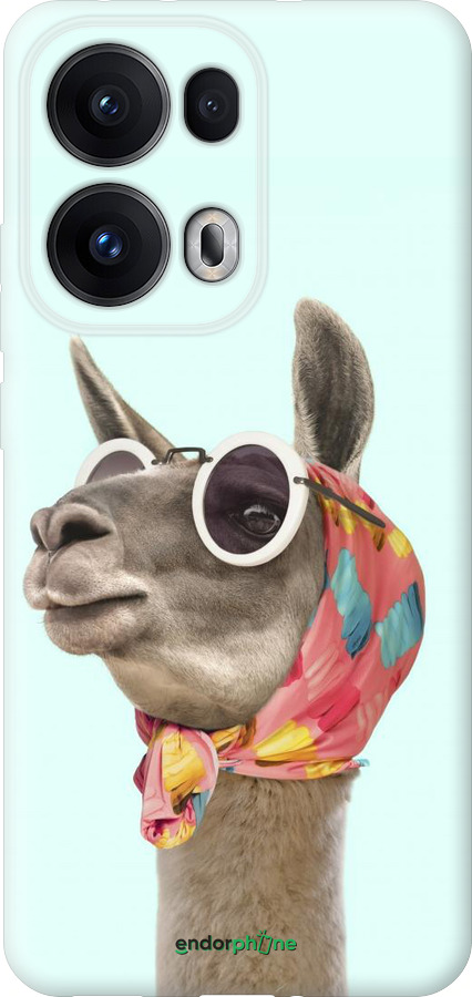 Силиконовый чехол Модная лама для Oppo Reno13 Pro - 4479u-3943 изображение 