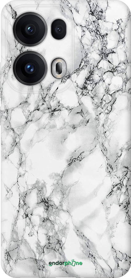 Силиконовый чехол Мрамор белый для Oppo Reno13 Pro - 4480u-3943 изображение 