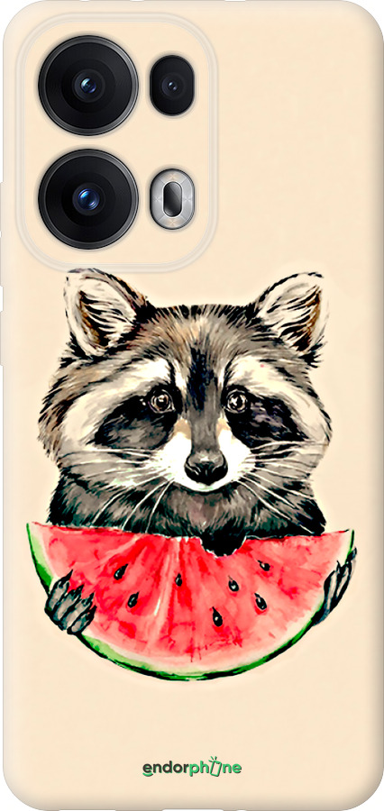 Силіконовий чехол Єнотик з кавуном для Oppo Reno13 Pro - 4605u-3943 изображение 