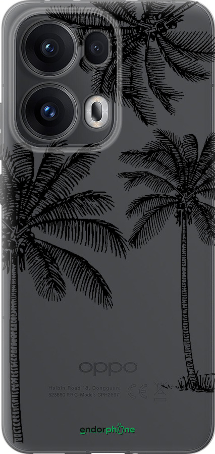 Силиконовый чехол Пальмы1 для Oppo Reno13 Pro - 4634u-3943 изображение 