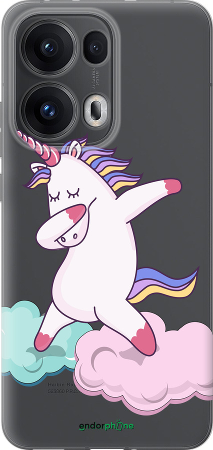Силиконовый чехол Единорог для Oppo Reno13 Pro - 4702u-3943 изображение 
