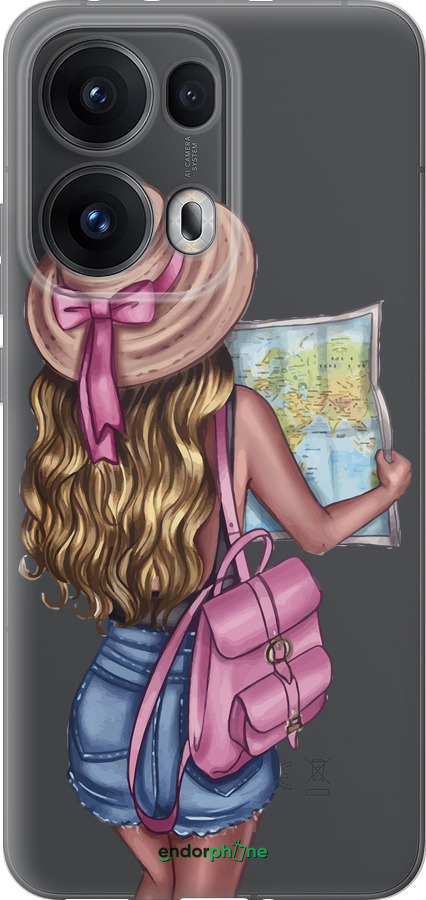 Силиконовый чехол Девушка с картой для Oppo Reno13 Pro - 4704u-3943 изображение 
