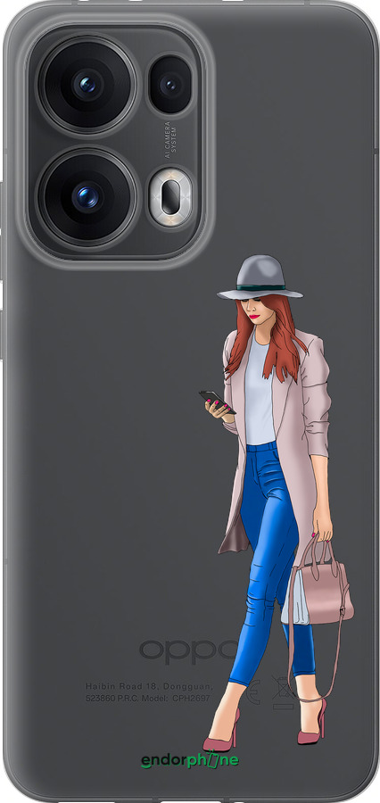 Силиконовый чехол Девушка 1 для Oppo Reno13 Pro - 4751u-3943 изображение 