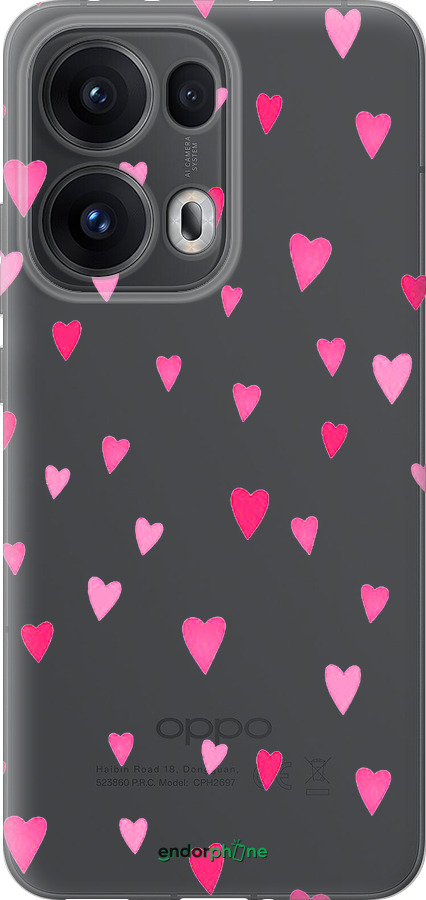 Силиконовый чехол Сердечки 2 для Oppo Reno13 Pro - 4763u-3943 изображение 
