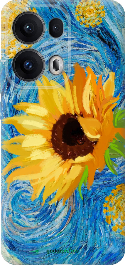 Силіконовий чехол Квіти жовто-блакитні  для Oppo Reno13 Pro - 5308u-3943 изображение 