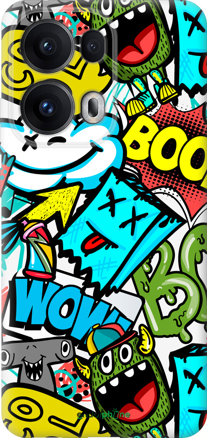 Силиконовый чехол Стикеры v4 для Oppo Reno13 Pro - 5508u-3943 изображение 