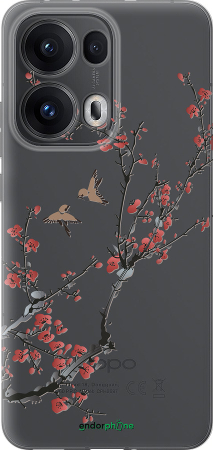 Силіконовий чехол Сакура v2 для Oppo Reno13 Pro - 5538u-3943 изображение 