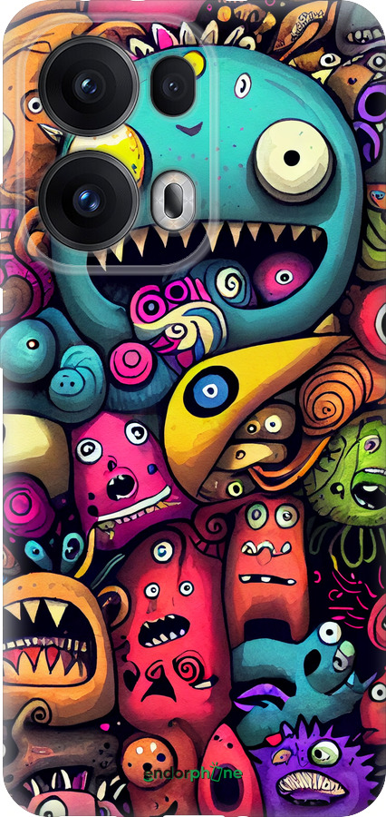Силиконовый чехол Cмешные монстры для Oppo Reno13 Pro - 5549u-3943 изображение 