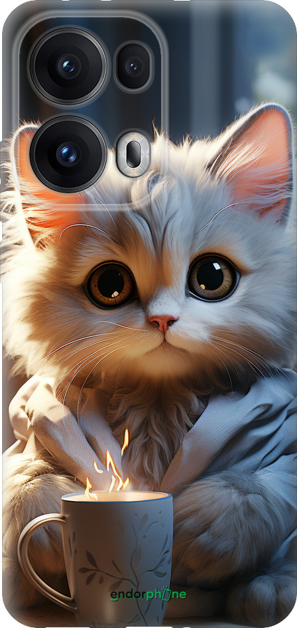 Силиконовый чехол White cat для Oppo Reno13 Pro - 5646u-3943 изображение 