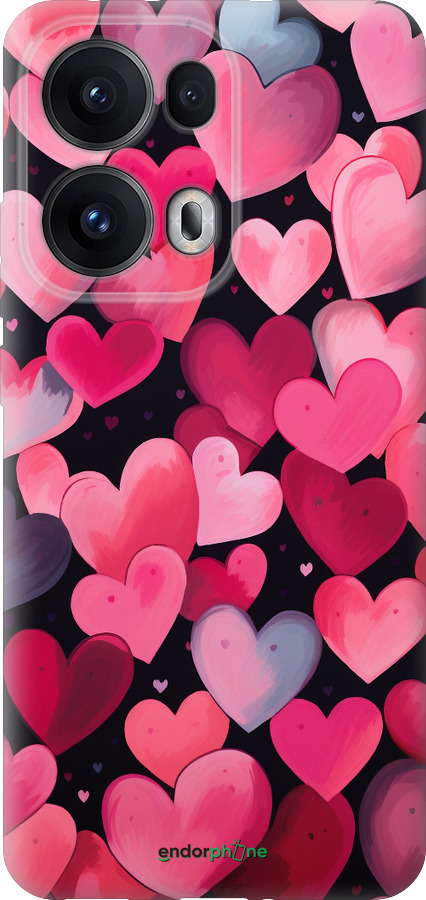 Силиконовый чехол Сердечки 4 для Oppo Reno13 Pro - 5662u-3943 изображение 