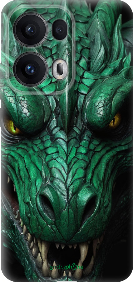 Силиконовый чехол Зелёный дракон v2 для Oppo Reno13 Pro - 5817u-3943 изображение 