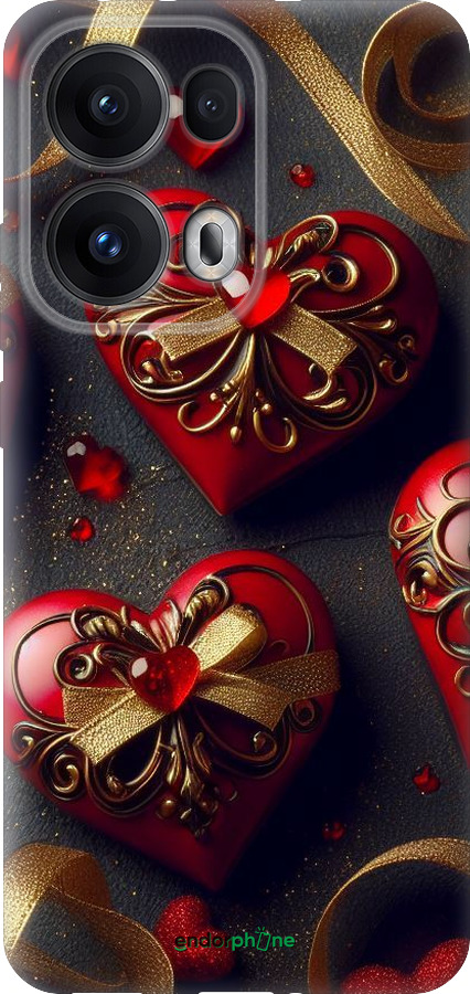 Силіконовий чехол Сердечки v4 для Oppo Reno13 Pro - 5834u-3943 изображение 
