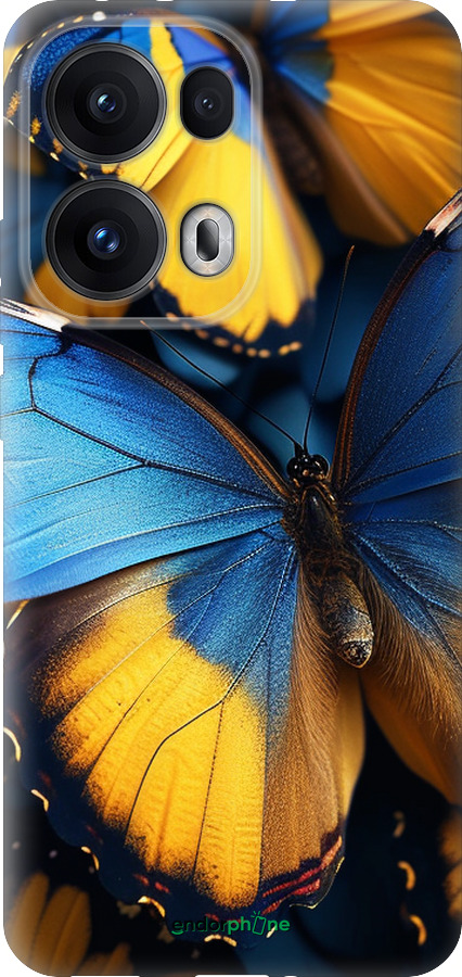 Силіконовий чехол Жовто-блакитні метелики для Oppo Reno13 Pro - 6046u-3943 изображение 