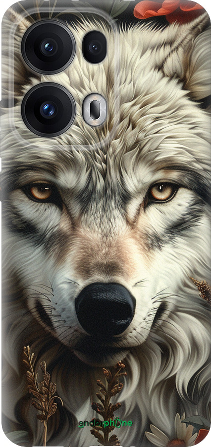 Силиконовый чехол Волчий взгляд для Oppo Reno13 Pro - 6066u-3943 изображение 