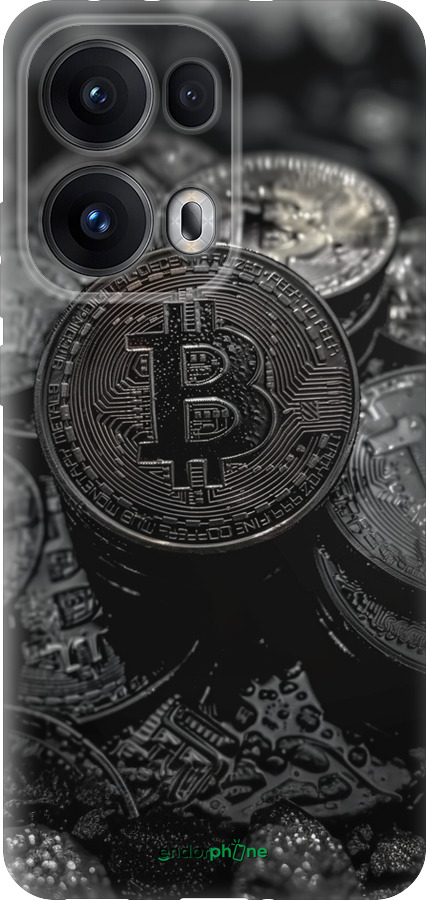 Силіконовий чехол Black Bitcoin для Oppo Reno13 Pro - 6090u-3943 изображение 