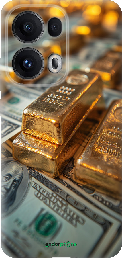 Силиконовый чехол Слитки и доллары для Oppo Reno13 Pro - 6105u-3943 изображение 