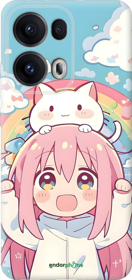 Силіконовий чехол Девочка аниме радуга для Oppo Reno13 Pro - 6304u-3943 изображение 